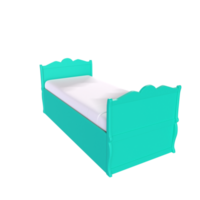 3d tolkning av barn säng png