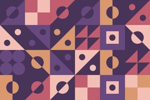 Purple decorative seamless pattern. Abstract composition with retro geometric shapes vector