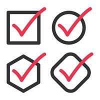 Set Of Red And Black Check Marks vector