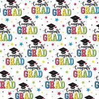 Seamless Pattern of Graduation with graduation toga cap and Stars-Graduations vector design