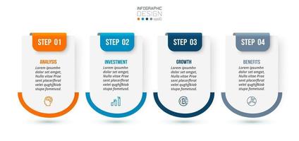 Infographic template business concept with step. vector