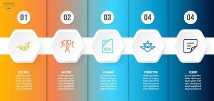 Infographic template business concept with step. vector