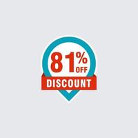 81 discount, Sales Vector badges for Labels, , Stickers, Banners, Tags, Web Stickers, New offer. Discount origami sign banner.