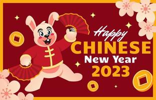 chinese new year celebration with rabbit vector