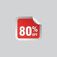 80 discount, Sales Vector badges for Labels, , Stickers, Banners, Tags, Web Stickers, New offer. Discount origami sign banner.