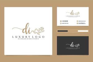 Initial DI Feminine logo collections and business card templat Premium Vector