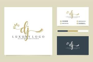 Initial DJ Feminine logo collections and business card templat Premium Vector