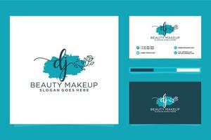 Initial DJ Feminine logo collections and business card templat Premium Vector