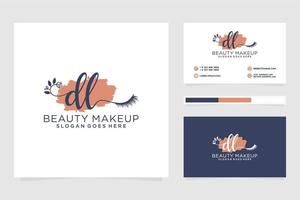 Initial DL Feminine logo collections and business card templat Premium Vector