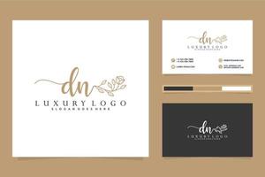 Initial DN Feminine logo collections and business card templat Premium Vector