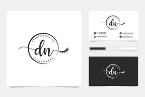 Initial DN Feminine logo collections and business card templat Premium Vector