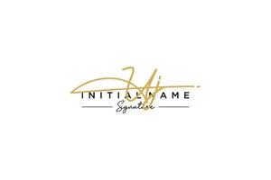 Initial UJ signature logo template vector. Hand drawn Calligraphy lettering Vector illustration.