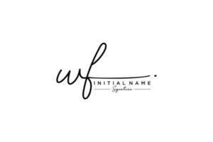 Initial WF signature logo template vector. Hand drawn Calligraphy lettering Vector illustration.