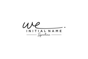 Initial WE signature logo template vector. Hand drawn Calligraphy lettering Vector illustration.