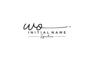 Initial WO signature logo template vector. Hand drawn Calligraphy lettering Vector illustration.