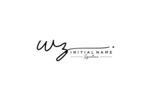 Initial WZ signature logo template vector. Hand drawn Calligraphy lettering Vector illustration.