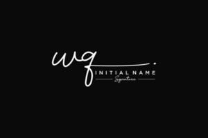 Initial WQ signature logo template vector. Hand drawn Calligraphy lettering Vector illustration.