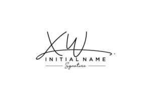 Initial XW signature logo template vector. Hand drawn Calligraphy lettering Vector illustration.