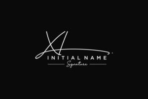 Initial XI signature logo template vector. Hand drawn Calligraphy lettering Vector illustration.