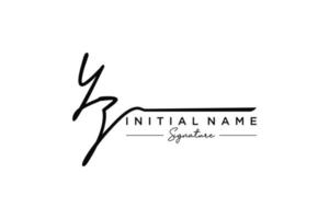 Initial YZ signature logo template vector. Hand drawn Calligraphy lettering Vector illustration.