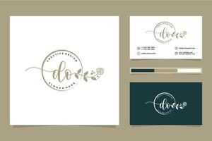 Initial DO Feminine logo collections and business card templat Premium Vector