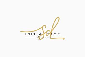 Initial SD signature logo template vector. Hand drawn Calligraphy lettering Vector illustration.