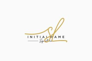 Initial SL signature logo template vector. Hand drawn Calligraphy lettering Vector illustration.