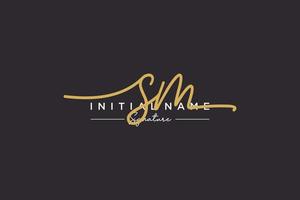 Initial SM signature logo template vector. Hand drawn Calligraphy lettering Vector illustration.