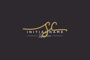 Initial SC signature logo template vector. Hand drawn Calligraphy lettering Vector illustration.