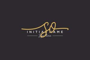 Initial SO signature logo template vector. Hand drawn Calligraphy lettering Vector illustration.