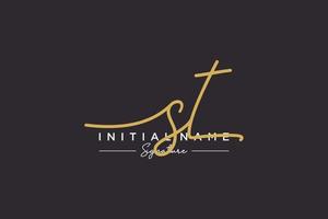 Initial ST signature logo template vector. Hand drawn Calligraphy lettering Vector illustration.