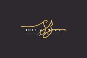 Initial SZ signature logo template vector. Hand drawn Calligraphy lettering Vector illustration.