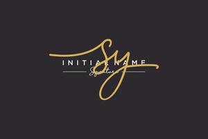 Initial SY signature logo template vector. Hand drawn Calligraphy lettering Vector illustration.