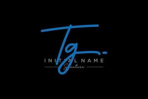 Initial TG signature logo template vector. Hand drawn Calligraphy lettering Vector illustration.