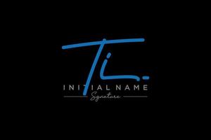Initial TI signature logo template vector. Hand drawn Calligraphy lettering Vector illustration.