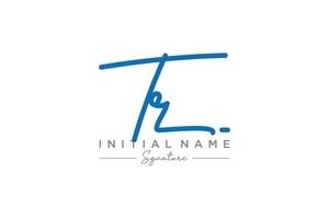 Initial TR signature logo template vector. Hand drawn Calligraphy lettering Vector illustration.