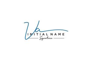 Initial VA signature logo template vector. Hand drawn Calligraphy lettering Vector illustration.