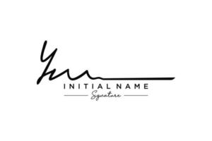 Initial YM signature logo template vector. Hand drawn Calligraphy lettering Vector illustration.