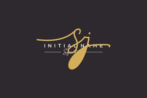 Initial SJ signature logo template vector. Hand drawn Calligraphy lettering Vector illustration.