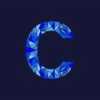 letter c abstract polygon logo vector