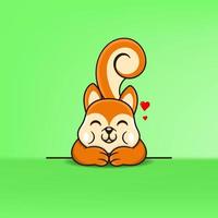 Cute squirrel with smile face. vector illustration of cartoon animal.