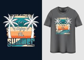 disfrutemos el diseño de la camiseta de verano. vector