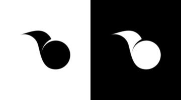 animal logo kiwi bird monogram b letter initial black and white icon illustration style Designs templates vector