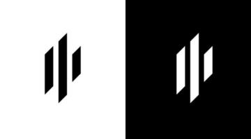 logotipo de empresa minimalista monograma m letra inicial en blanco y negro icono ilustración estilo diseños plantillas vector