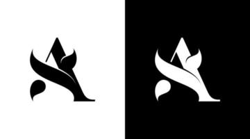 monograma de logotipo de moda como plantilla de diseño de estilo de ilustración de icono en blanco y negro inicial de letra vector