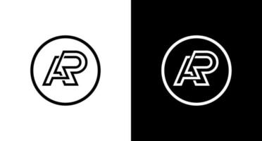 business logo monogram ar letter initial black and white icon illustration style Designs templates vector