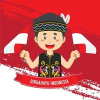 Indonesia Independence Day With Character vector