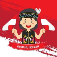 Indonesia Independence Day With Character vector