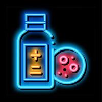 medical bottle for dermatitis neon glow icon illustration vector