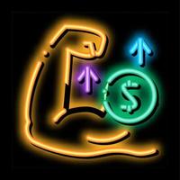 money earned by force neon glow icon illustration vector